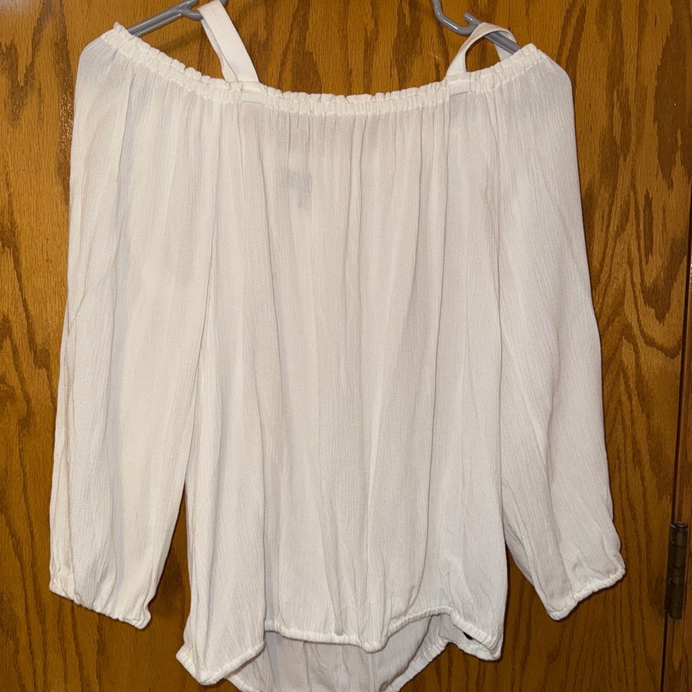 Sanctuary Cream Puff Sleeve Smocked Blouse